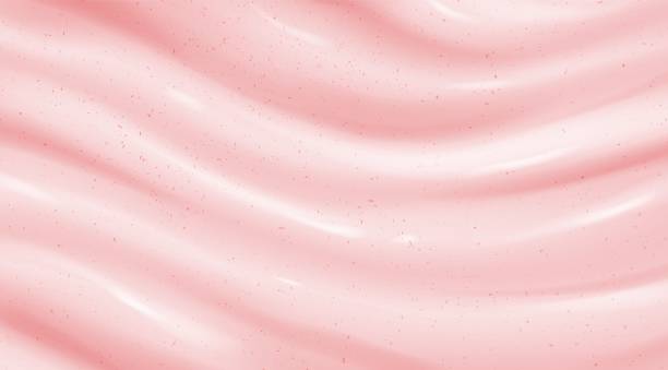 realistyczne różowe tło peelingu lub jogurtu - dessert sweet food abstract art stock illustrations