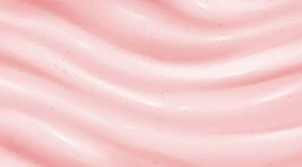 Vector illustration of Realistic pink scrub or yoghurt background