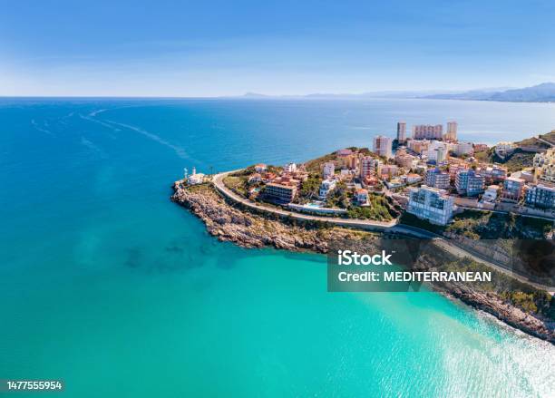 Cullera Lighthouse In Mediterranean Sea In Valencia Spain Stock Photo - Download Image Now