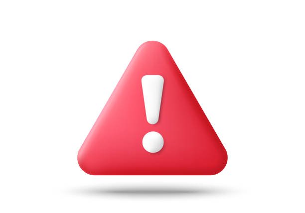 Red danger warning triangle 3d icon. Alert, caution or emergency notification symbol. Danger hazard notification. Vector Red danger warning triangle 3d icon. Alert, caution or emergency notification symbol. Danger hazard notification. Caution alert notice, triangle warning reminder and emergency attention. Vector exclamation point stock illustrations