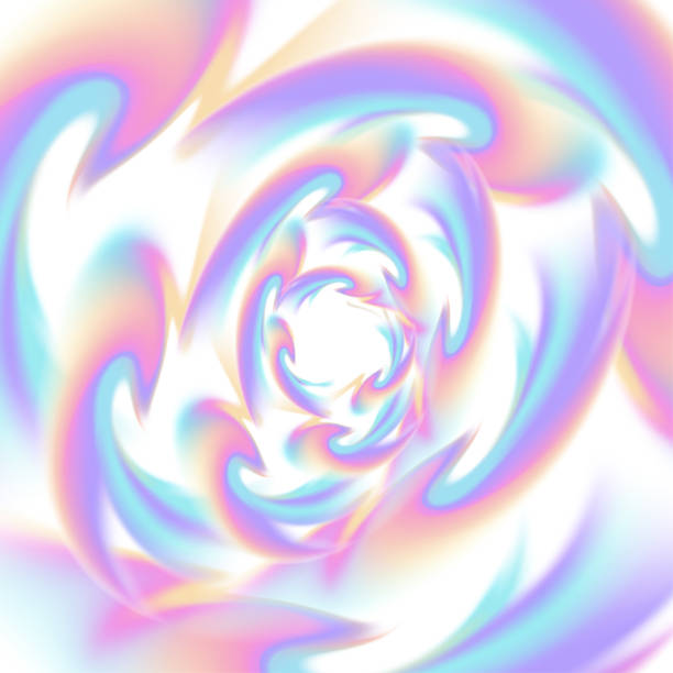 mieszane kształty z nierównomiernymi wypełnieniami gradientowymi. abstrakcyjne psychodeliczne tło z holograficznym okrężnym przepływem. wektorowe hipnotyczne tło tunelu. - kaleidoscope fractal psychedelic abstract stock illustrations