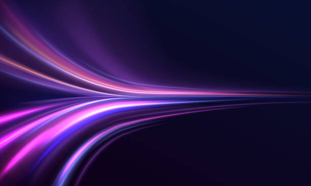 istock Golden shiny spiral wave sparks, Neon color glowing lines background, high-speed light trails effect. Futuristic dynamic motion technology. 1477560564