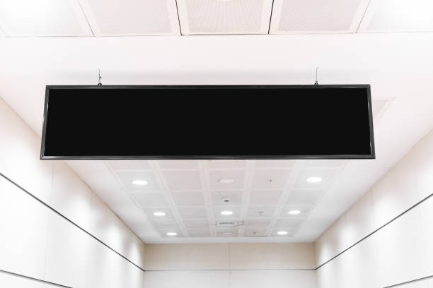 black blank signboard hanging from the ceiling