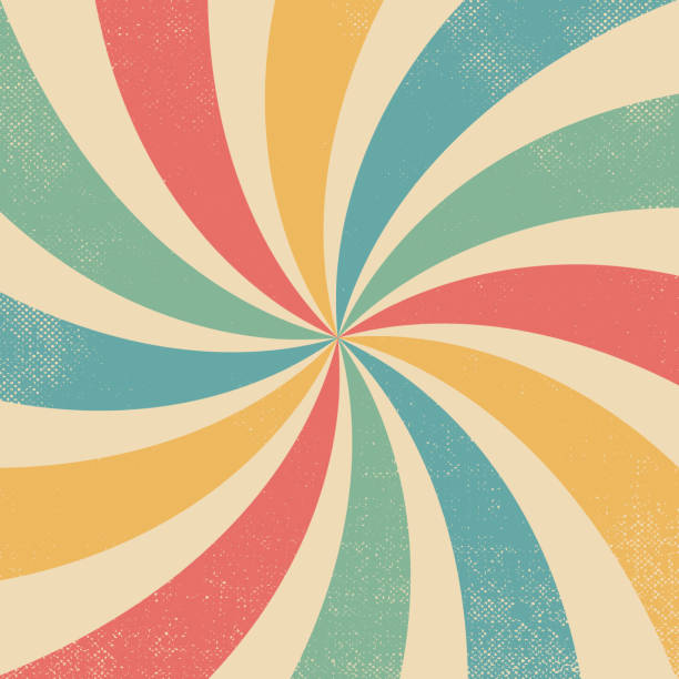 istock Vintage summer retro wavy groovy burst wallpaper background vector 1477563852
