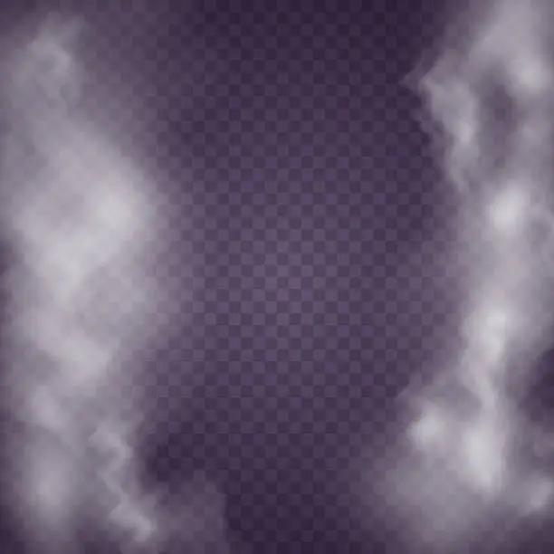 Vector illustration of Special effect of steam, smoke, fog, clouds.