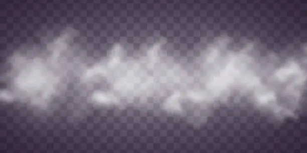 Vector illustration of Special effect of steam, smoke, fog, clouds.