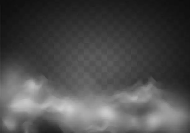Vector illustration of Special effect of steam, smoke, fog, clouds.