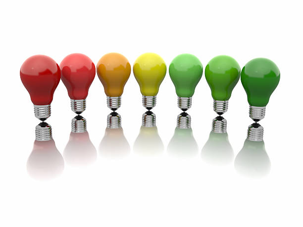 istock Comparison of energy efficiency lamps. Filament light bulbs 147756997