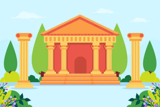 Vector illustration of The Pantheon