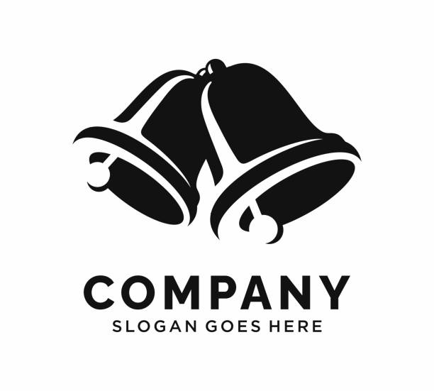 illustrations, cliparts, dessins animés et icônes de illustration vectorielle de conception de logo bell - sonner