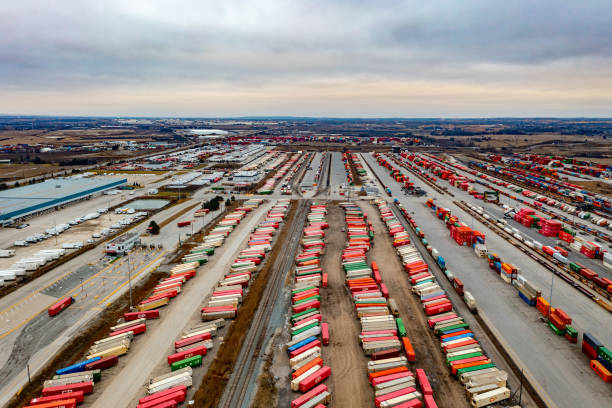 istock Canadian Pacific CPRailway Vaughan Intermodal Terminal in Kleinburg, Canada 1477572890