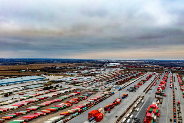 istock Canadian Pacific CPRailway Vaughan Intermodal Terminal in Kleinburg, Canada 1477572949