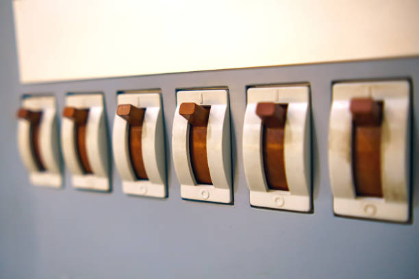 A range of automatic fuses are in the on position