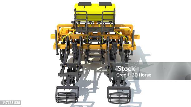 Farm Subsoiler 3d Rendering On White Background Stock Photo - Download Image Now - Agricultural Field, Agricultural Machinery, Agriculture