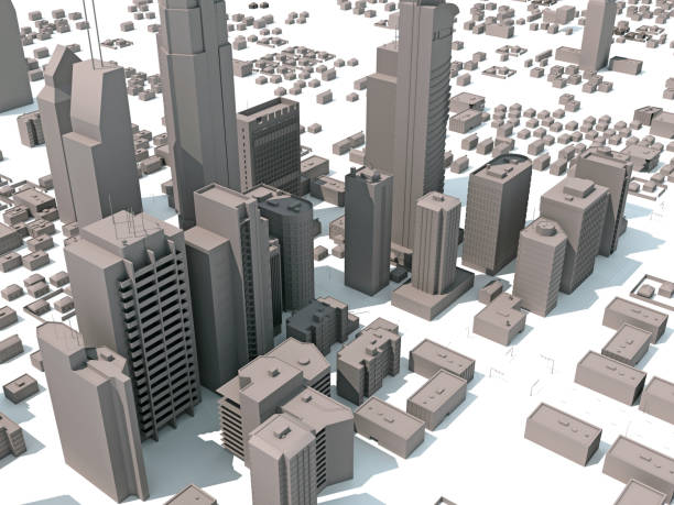 istock City Buildings 3D rendering on white background 1477581987