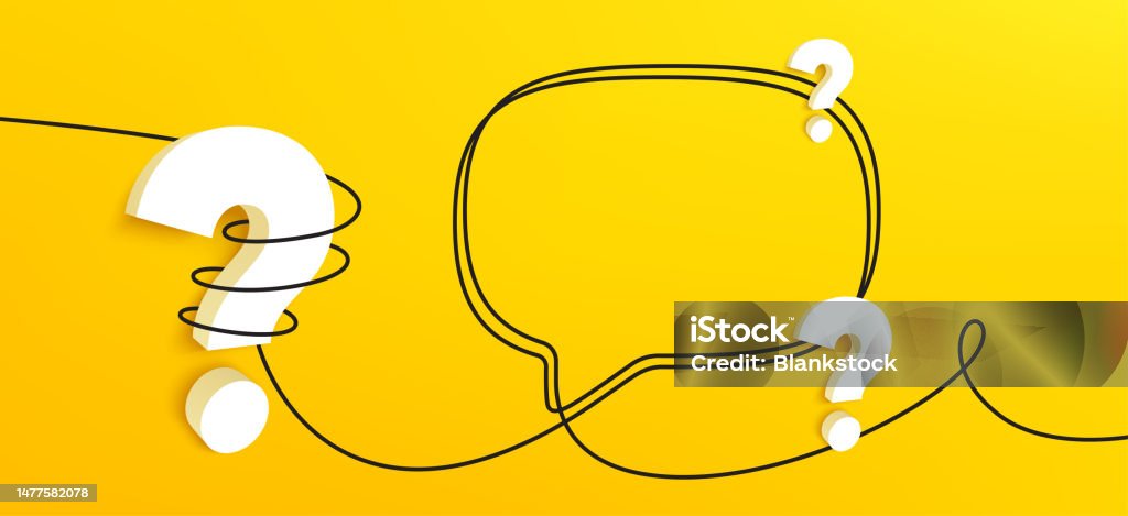 Question Open Line 3d Question Mark With Continuous Line Speech Bubble Single Line Chat ...