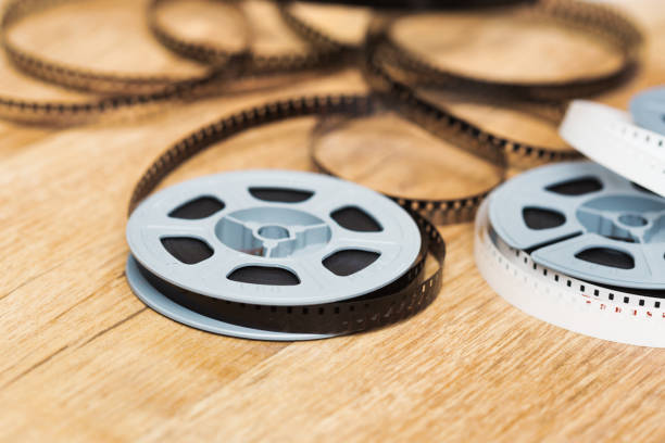 istock Retro old-fashioned 8mm cine film reels 1477582945