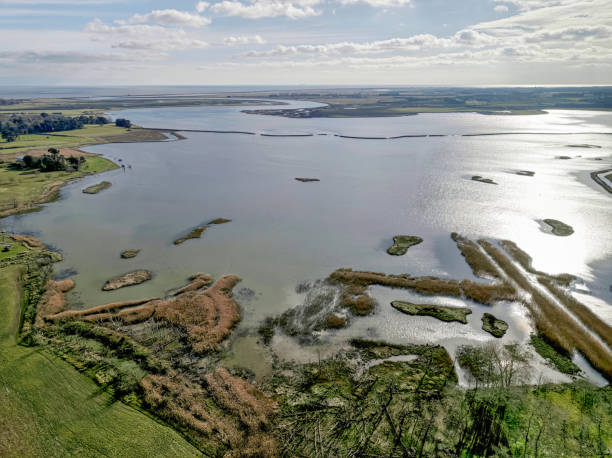 Hazlewood salt marshes in Suffolk stock photo
