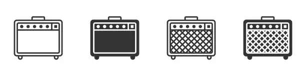 Vector illustration of Guitar amp icon. Vector illustration.