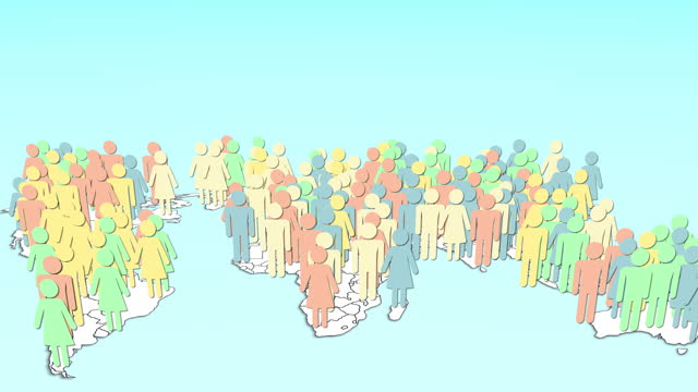 World map 3D population people crowd nice copy space