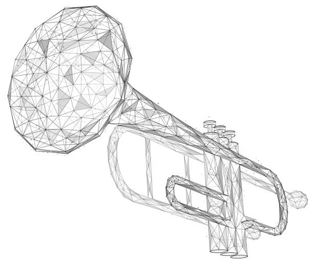 ilustraciones, imágenes clip art, dibujos animados e iconos de stock de trompeta musical. - speaker bugle abstract trumpet