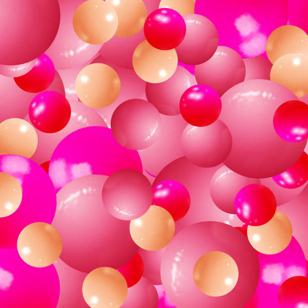 istock Abstract vector balls. Layout, template, banner, cover. Background with pink balloons. eps 10 1477598869