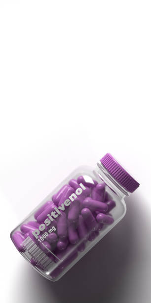 istock Lilac Positive supplements in vial on white background 1477604138