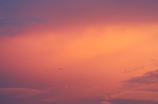 Colorful clouds on sunset cloudy sky, nature background