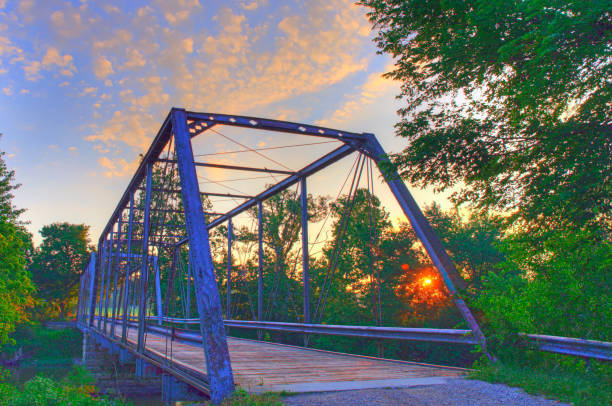 brücke-buttler-brücke - erbaut 1903-miami county, indiana - buttler stock-fotos und bilder