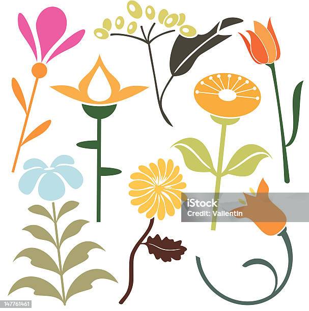 Ilustración de Elementos De Diseño Floral Vector y más Vectores Libres de Derechos de Anticuado - Anticuado, Arabesco - Diseño, Arte