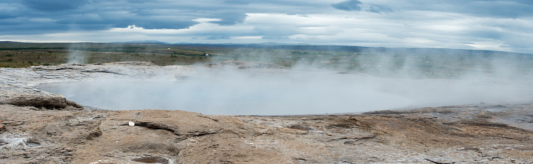 Geysir, with spouting hot springs, including the most active geyser in Iceland Strokkur