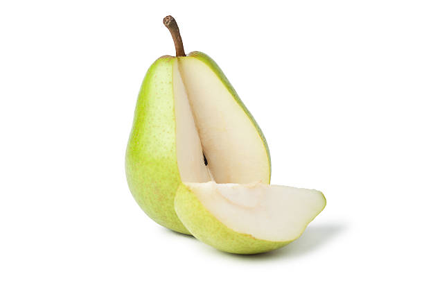 istock sliced fresh juicy pear isolated over white 147761547