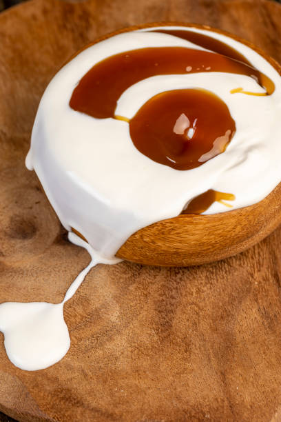 istock Fresh Yogurt with added chocolate for chocolate flavor 1477616163
