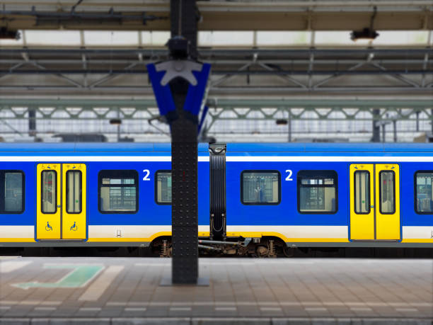 istock Train view indoors in Central railway station, Amsterdam, Netherlands 1477620514