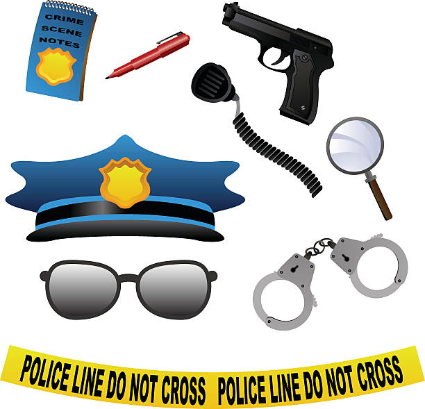 Police Icons vector art illustration