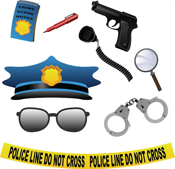 Vector illustration of Police Icons