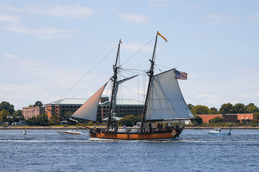 The Bluenose II, a Nova Scotian icon sails in Halifax Harbour.