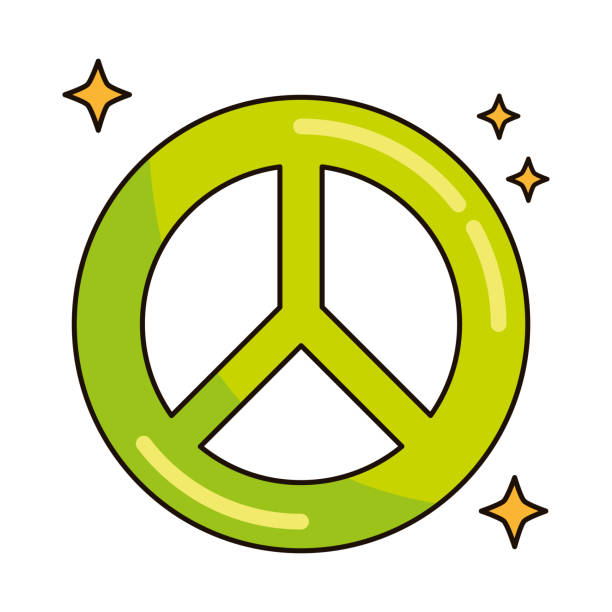 peace retro and nostalgic icon isolated