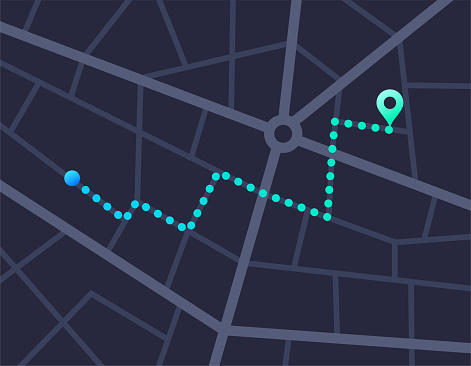 Direction Path Gps Navigation Route Stock Illustration - Download Image Now ...