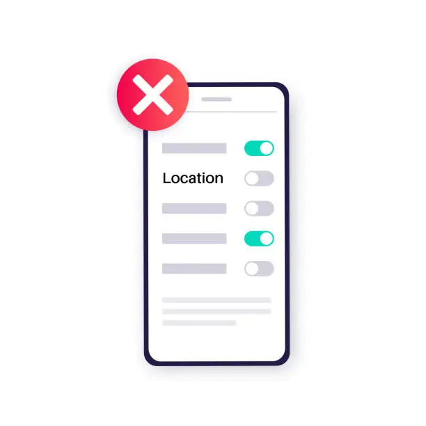 Vector illustration of GPS activation toggle