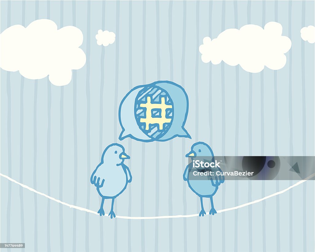 Birds sharing and tweeting / Social media dialog Communicating. Bird stock vector