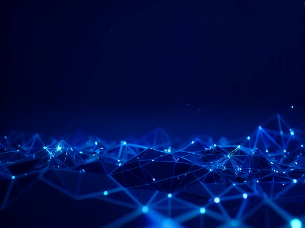 istock abstract background geometric with polygon line and dots for Science and business technology 1477651538