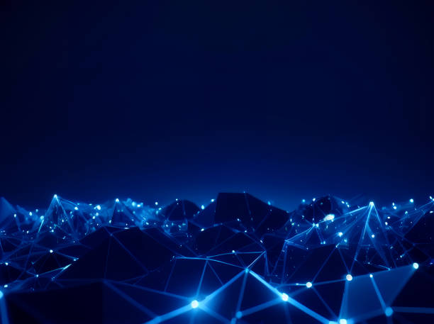 istock abstract background geometric with polygon line and dots for Science and business technology 1477651548