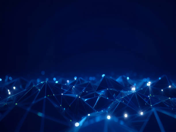 istock abstract background geometric with polygon line and dots for Science and business technology 1477651550
