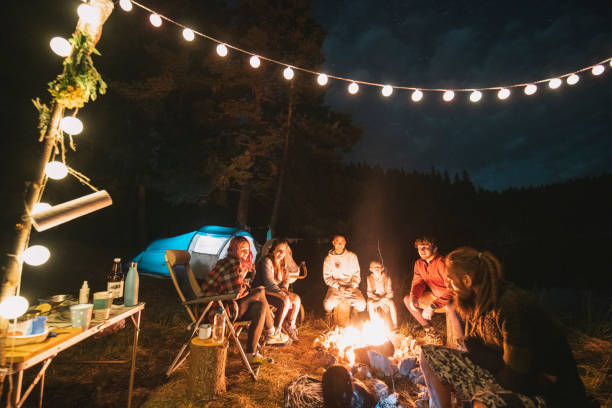 istock Around the warm and cozy campfire. 1477652739