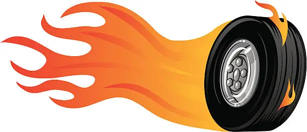 Vector illustration of hot tire