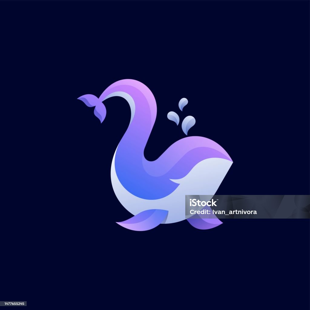 Whale Color Gradient Vector Illustration Whale Gradient Colorful Style Stock Illustration ...