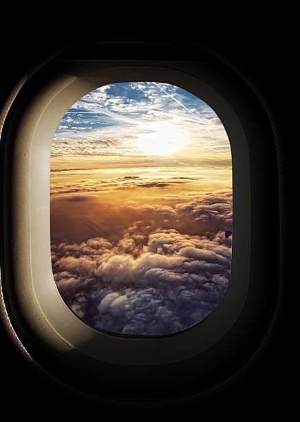 istock Heavenly sky seen through the windows of an airplane 147765835