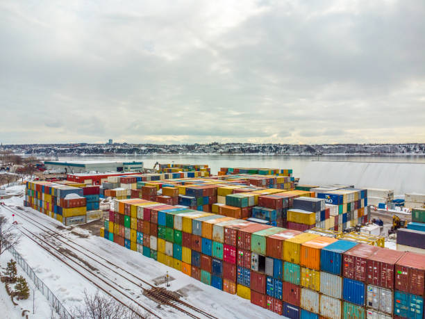 istock Aerial view of stack of containers 1477660224