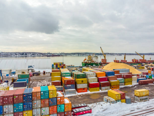 istock Aerial view of stack of containers 1477661385